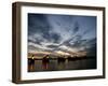 Sections Forming Part of the Thames Barrier are Illuminated after Sunset-null-Framed Premium Photographic Print