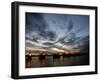 Sections Forming Part of the Thames Barrier are Illuminated after Sunset-null-Framed Premium Photographic Print