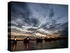 Sections Forming Part of the Thames Barrier are Illuminated after Sunset-null-Stretched Canvas