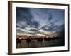 Sections Forming Part of the Thames Barrier are Illuminated after Sunset-null-Framed Photographic Print