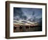 Sections Forming Part of the Thames Barrier are Illuminated after Sunset-null-Framed Photographic Print