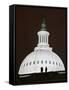 Security Agents Stand Watch on the Roof of the U.S. Capitol-null-Framed Stretched Canvas