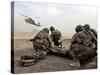 Security Force Team Members Wait For a UH-60 Blackhawk Medevac Helicopter-Stocktrek Images-Stretched Canvas