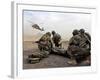 Security Force Team Members Wait For a UH-60 Blackhawk Medevac Helicopter-Stocktrek Images-Framed Photographic Print