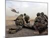 Security Force Team Members Wait For a UH-60 Blackhawk Medevac Helicopter-Stocktrek Images-Mounted Photographic Print