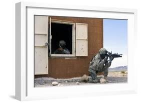 Security Forces Airmen Guard a Building During Training-null-Framed Photographic Print