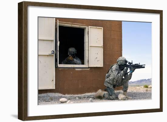 Security Forces Airmen Guard a Building During Training-null-Framed Photographic Print