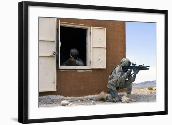 Security Forces Airmen Guard a Building During Training-null-Framed Photographic Print