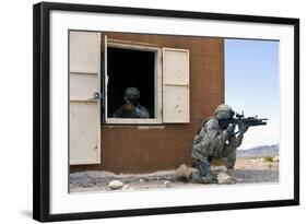 Security Forces Airmen Guard a Building During Training-null-Framed Photographic Print