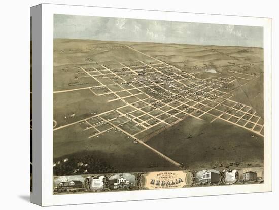 Sedalia, Missouri - Panoramic Map-Lantern Press-Stretched Canvas