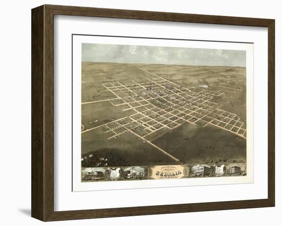 Sedalia, Missouri - Panoramic Map-Lantern Press-Framed Art Print