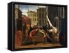 Sedan Chair, Scene from Commedia Dell'Arte-Claude Gillot-Framed Stretched Canvas