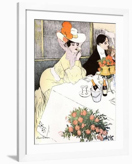 Sedate French Diners-Georges Meunier-Framed Art Print