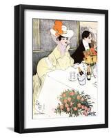 Sedate French Diners-Georges Meunier-Framed Art Print