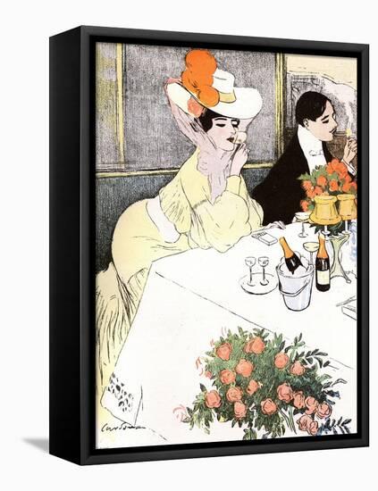 Sedate French Diners-Georges Meunier-Framed Stretched Canvas