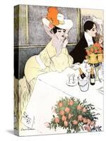 Sedate French Diners-Georges Meunier-Stretched Canvas