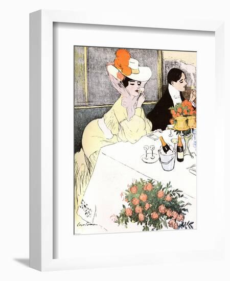 Sedate French Diners-Georges Meunier-Framed Art Print