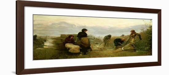 Sedge Cutting in Wecken Fen, Cambridgeshire-Early Morning, 1878-Robert Walker Macbeth-Framed Premium Giclee Print