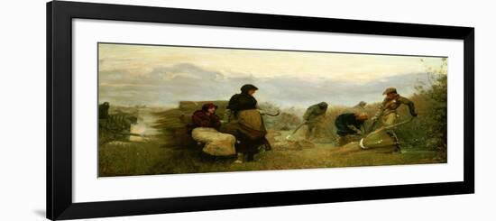 Sedge Cutting in Wecken Fen, Cambridgeshire-Early Morning, 1878-Robert Walker Macbeth-Framed Premium Giclee Print