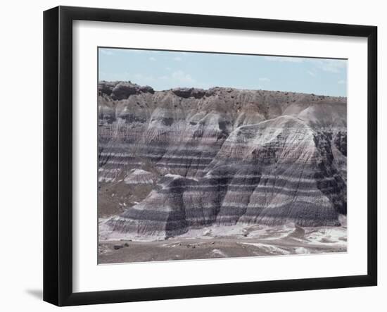 Sedimentary Rocks, Clay, Colour Banded by Iron Oxides, Blue Mesa-Tony Waltham-Framed Premium Photographic Print