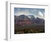 Sedona, Ariz. is Backdropped by the Brins Fire Buring Atop the Red Rocks-null-Framed Photographic Print