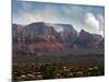 Sedona, Ariz. is Backdropped by the Brins Fire Buring Atop the Red Rocks-null-Mounted Photographic Print