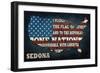 Sedona, Arizona - Americana - Pledge of Allegiance-Lantern Press-Framed Art Print