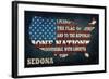 Sedona, Arizona - Americana - Pledge of Allegiance-Lantern Press-Framed Art Print