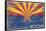 Sedona, Arizona - Arizona State Flag - Barnwood Painting-Lantern Press-Framed Stretched Canvas