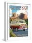 Sedona, Arizona - Camper Van - Lantern Press Artwork-Lantern Press-Framed Art Print