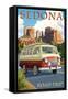 Sedona, Arizona - Camper Van - Lantern Press Artwork-Lantern Press-Framed Stretched Canvas