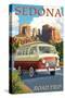 Sedona, Arizona - Camper Van - Lantern Press Artwork-Lantern Press-Stretched Canvas