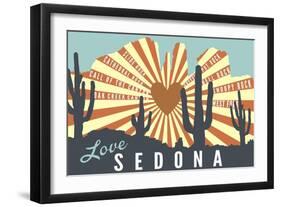 Sedona, Arizona - Cathedral Rock and Cactus-Lantern Press-Framed Art Print