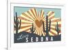 Sedona, Arizona - Cathedral Rock and Cactus-Lantern Press-Framed Art Print