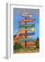 Sedona Arizona - Destination Signpost (Rock List)-Lantern Press-Framed Art Print