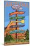 Sedona Arizona - Destination Signpost (Rock List)-Lantern Press-Mounted Art Print