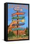 Sedona Arizona - Destination Signpost (Rock List)-Lantern Press-Framed Stretched Canvas