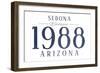 Sedona, Arizona - Established Date (Blue)-Lantern Press-Framed Art Print