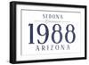 Sedona, Arizona - Established Date (Blue)-Lantern Press-Framed Art Print