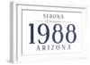 Sedona, Arizona - Established Date (Blue)-Lantern Press-Framed Art Print