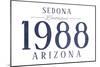 Sedona, Arizona - Established Date (Blue)-Lantern Press-Mounted Art Print