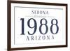 Sedona, Arizona - Established Date (Blue)-Lantern Press-Framed Art Print