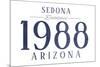 Sedona, Arizona - Established Date (Blue)-Lantern Press-Mounted Art Print