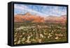 Sedona, Arizona - Mountain and Valley View-Lantern Press-Framed Stretched Canvas