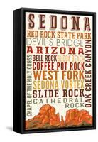 Sedona, Arizona - Typography (Version 2)-Lantern Press-Framed Stretched Canvas