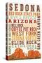 Sedona, Arizona - Typography (Version 2)-Lantern Press-Stretched Canvas