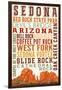 Sedona, Arizona - Typography (Version 2)-Lantern Press-Framed Art Print