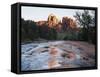 Sedona, Cathedral Rock Reflecting in Oak Creek at Red Rock Crossing-Christopher Talbot Frank-Framed Stretched Canvas