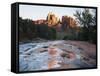 Sedona, Cathedral Rock Reflecting in Oak Creek at Red Rock Crossing-Christopher Talbot Frank-Framed Stretched Canvas