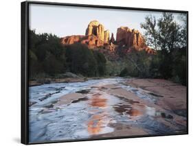 Sedona, Cathedral Rock Reflecting in Oak Creek at Red Rock Crossing-Christopher Talbot Frank-Framed Photographic Print